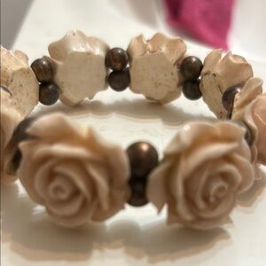 Elegant Cream Rose Bracelet
